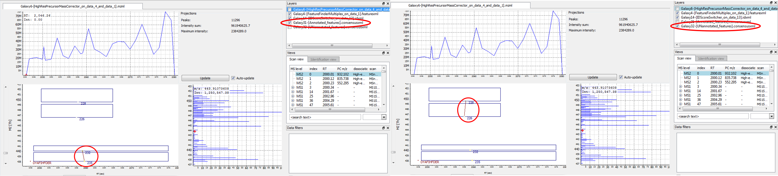 displaying feature annotations. 